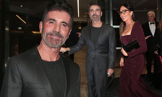 Slim Simon Cowell, 63, shows off his 3st weight loss in a grey suit | Daily Mail Online