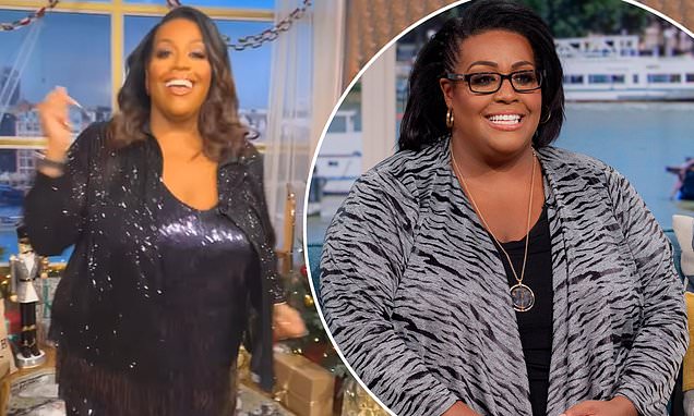 Alison Hammond looks slimmer than ever as she shows off her impressive weight loss in black sequins | Daily Mail Online