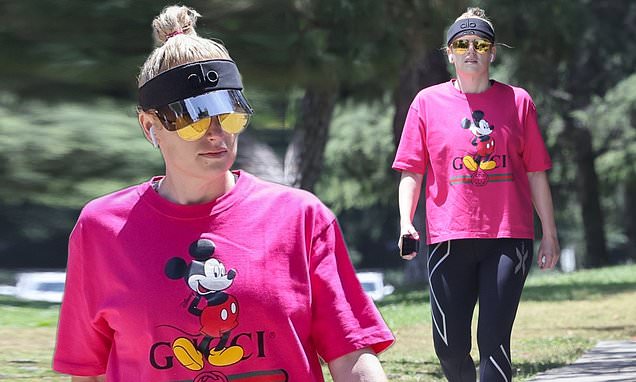 Rebel Wilson shows off her weight loss in a $425 Gucci Mickey Mouse T-shirt during a walk | Daily Mail Online