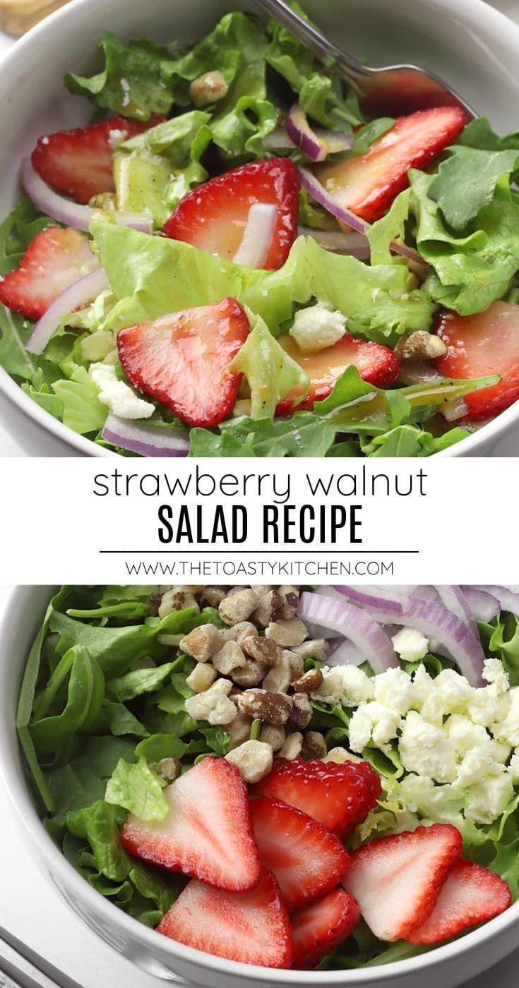 Strawberry Walnut Salad in 2023 | Dinner side salad, Strawberry walnut salad, Walnut salad